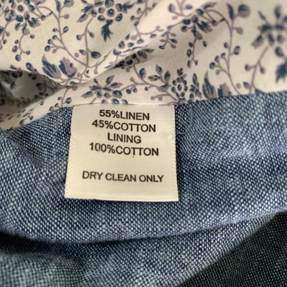 Gibson Size L Women's Linen Cotton Blazer Jacket Blue One Button Summer Work - Picture 10 of 10